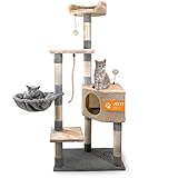 Pet Items Plus + Árbol para gatos, Rascador de gatos (gris-beige)
