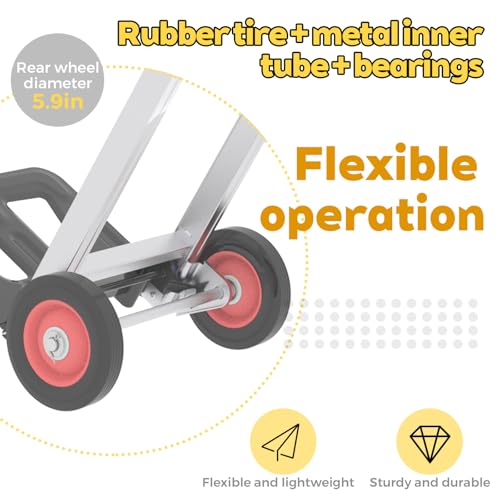 Carretilla plegable resistente de aluminio con ruedas miniatura 5
