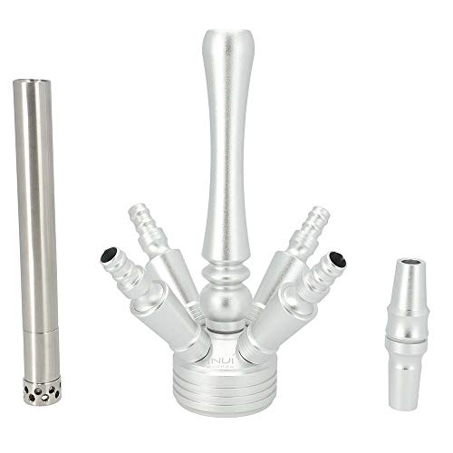 INVI® Reflexion Shisha Aluminium 57 cm I Wasserpfeife Komplettset mit Kaminkopf-Set I Silikonschlauch mit Alumundstück I… – Bild 5
