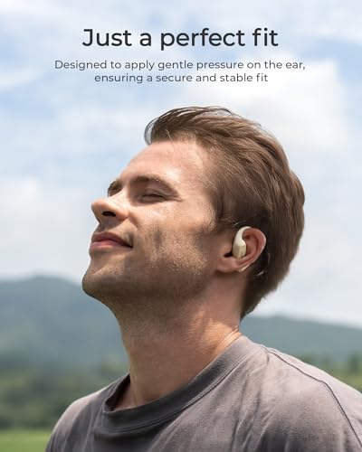 Image of Lytmi CozyFit Open Ear Headphones, 0.23oz Ultra-Light Comfortable Wireless Earbuds, 0.6mm Thinnest Earhooks, Bluetooth 5.4, Clear Audio, 30 HRS Playtime, IPX5 Waterproof Earphones with Mic (Skin Tone)