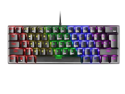Mars Gaming MK60, Teclado Gaming Mecánico 60% Ultraligero con Switch Rojo, Iluminación Rainbow RGB, Teclas Doble Inyección, Anti-Ghosting y Modo Juego, Multiplataforma, Idioma US, Negro | Ya disponible en tu tienda friki favorita! En mundofriki.es!
