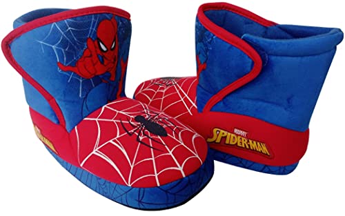 Marvel Boy's Spider-Man Slipper Booties, Red/Blue, 7-8 Toddler