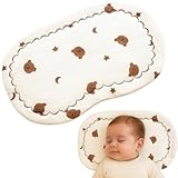 Jack & Jill & Baby Ultra-Flat Baby Comfort Support Pad 100% Muslin Cotton | Flat, Pad-Like Design | Breathable & Washable (Snuggle Bear)