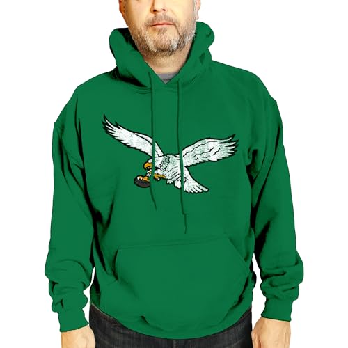 Team Fan Apparel NFL Adult Unisex Modern Throwback Ultra Soft Fleece Hooded Sweatshirt, Heathered Football Hoodie (Philadelphia Eagles - Kelly Green, X-Large)