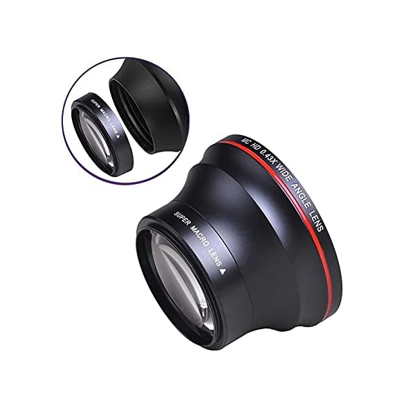 YooSz SLR Kameraobjektiv Ersetzen Sie Das Zubehör 52mm 0,43X Professionell HD Weitwinkelobjektiv Mit Makroanteil/Fit Für… – Bild 4