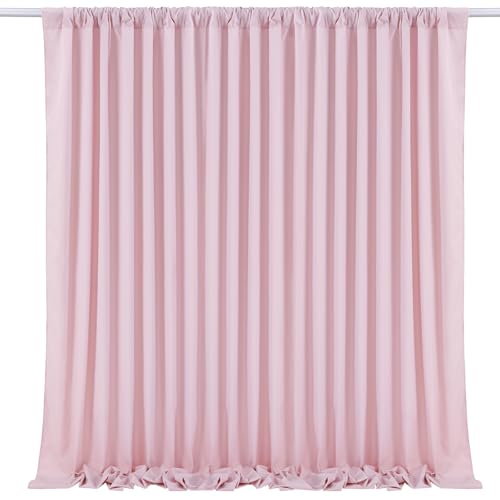 Image of Dusty Rose Polyester Backdrop Curtains 2 Panels 5ft x 10ft Photo Shoot Background Drapes for Wedding Party Bridal Shower Engagement Decorations