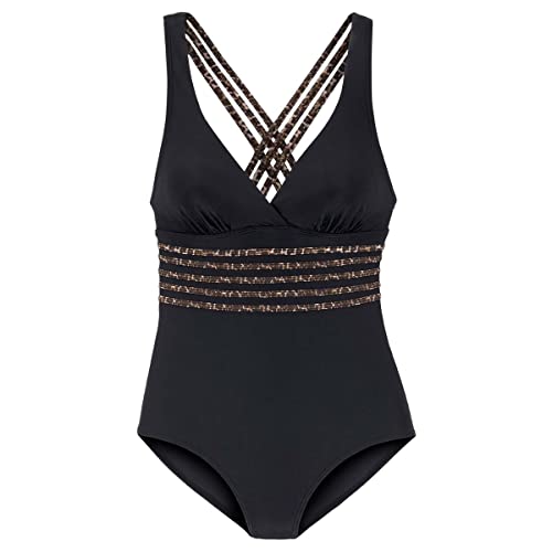 Lascana - Damen - Badeanzug (44 C Black-Leo)
