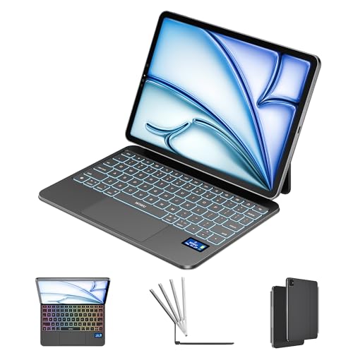 WIWU iPad Keyboard Case Pro/Air 11 Inch M4/M3/M2 Smart Display Battery Level Magnetic Foldable Stand Color Backlit Slim Case with Keyboard Trackpad Black(for iPad Air 5/4/11"(M2/M3M4)Pro 11"4/3/2/1) by WIWU - Used condition - US$88.69