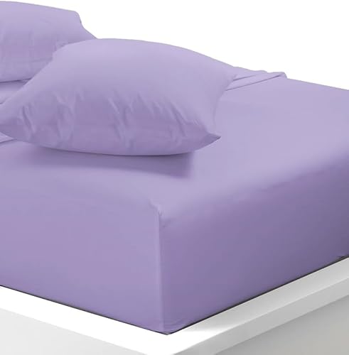 Fitted Sheet Small Double / 4ft Lilac Soft, Deep Pocket, Wrinkle Free, Easy Care Poly Cotton (SD lilac)