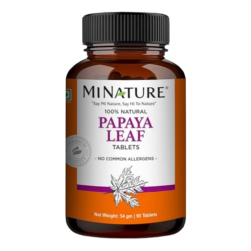 minature Papaya Leaf Tablets 90 Tablets, 1000 mg| 45 Days Su