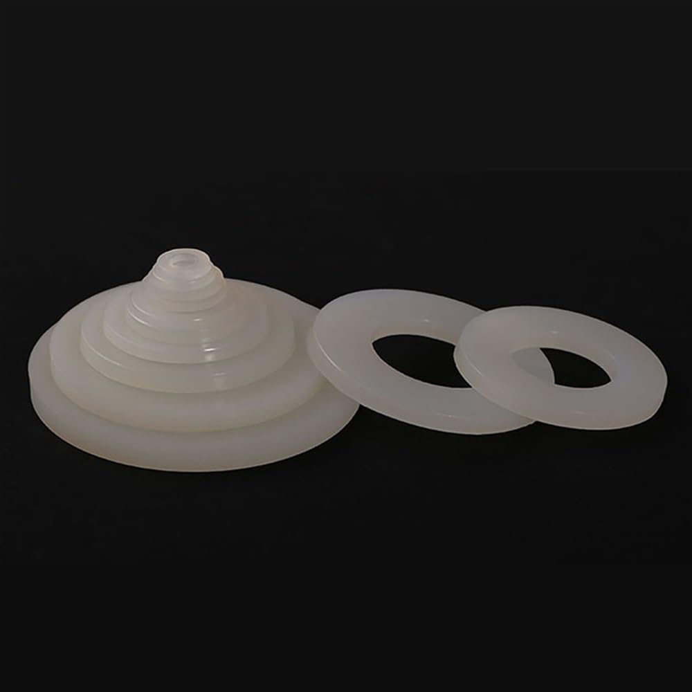 Juntas de Manguera de Goma, Junta tórica de Sellado, Arandelas de presión Blancas de 0,5 a 1 mm de Espesor, Tornillos M2, M3, M4 y M5, Junta Plana Aislante Gruesa(M2X5X1.0)