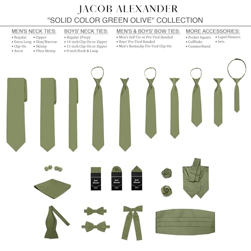 Image of Jacob Alexander Men's Skinny Width 2 inch Solid Color Tie