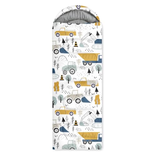 Bolsa de dormir WeCozy para niños, diseño Construction Truck, rectangular, capacidad individual, material poliéster, para 3 estaciones con temperatura entre 16 y 30 grados Celsius miniatura 7