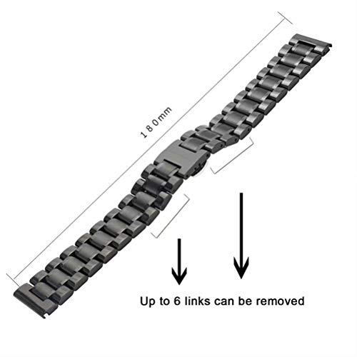 20Mm Exquisite Brushed Wristband For Men’s Watch Black Stainless Steel Watch Strap Straight&Curved End #TOP6