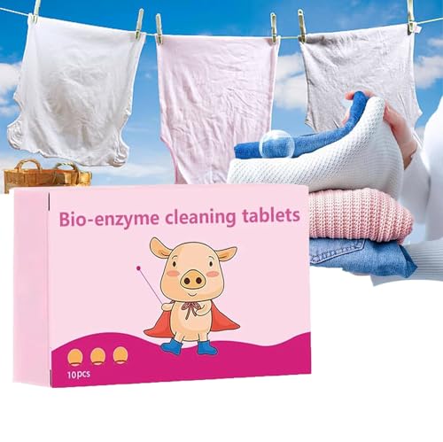 Compresse multifunzionali per la pulizia dei bio-enzimi, sale esplosivo bio-enzimatico, detergente per sciogliere compresse concentrate, pulizia lavanderia, rimozione ingiallimento, olio (1 scatola)