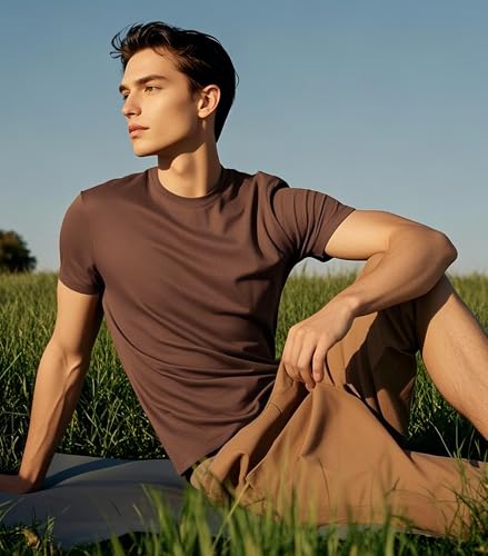 DAVID ARCHY Men's Undershirt Cotton Sorona Blended Moisture-Wicking Crewneck/V-Neck T-Shirts Stretch for Men 3-Pack4