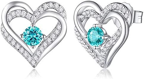 CDE Women Earrings 925 Sterling Silver Heart Stud Jewellery for Women Christmas Anniversary Birthday Jewelry Gifts for Her Women