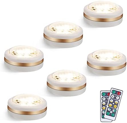 LEASTYLE Puck Lights with Remote,Wireless Under Cabinet Lighting Battery Operated,Nightlight with Adjustable Brightness and Timer,Under Counter Light for Kitchen,Bedroom,Closet,Display,Bookshelf