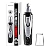 Ear and Nose Hair Trimmer Clipper – 2025 Professional Painless Eyebrow & Facial Hair Trimmer for Men Women, Battery-Operated Trimmer with IPX7 Waterproof, Dual Edge Blades for Easy Cleansing Black