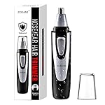 Ear and Nose Hair Trimmer Clipper - 2024 Professional Painless Eyebrow & Facial Hair Trimmer for Men Women, Battery-Operated Trimmer with IPX7 Waterproof, Dual Edge Blades for Easy Cleansing Black