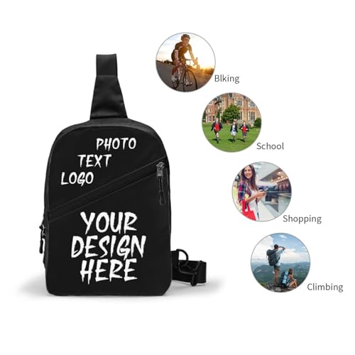 Custom Messenger Bag Design Your Text Logo Sling Shoulder Backpack For Men Women, Personalized Custom Messenger Bag Gift4