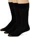 Gold Toe Men's 2653S Crew Fashion Patterned Dress Sock, Black, 10-13