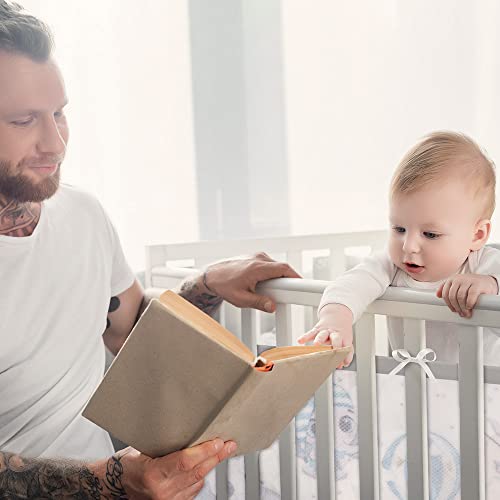 Aolso Bettumrandung Babybett, 2 Stück Nestchen für Kinderbetten Kantenschutz Baby Babybett, Atmungsaktive Polsterung, Rausfallschutz für Babybett,Abnehmbar -340cmx30cm + 160cmx30cm(Elefanten)