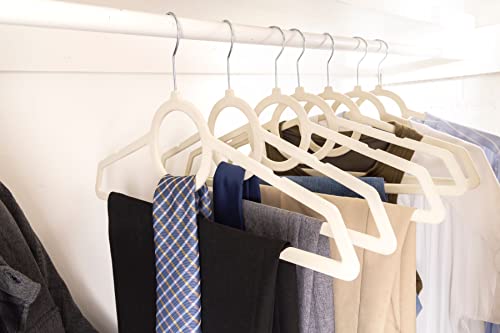Closetry, Classic Collection, Non-Slip, Extra Strong, Slim, Velvet, Clothes Hanger, Patent Pending, (Ivory, 30) #TOP7