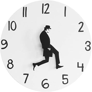 Geek Alerts 12inch Silent Wall Clock, British Comedy Inspired, Non-Ticking, Battery Operated, Acrylic Time Watch, Modern Funny Walking Hanging Timepieces, Comedian Home Room Decor