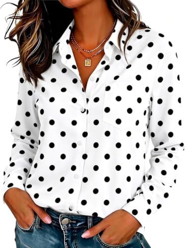 Image of Soft Wrinkle-Free Button Down Stretch Shirts for Women, Breathable Moisture-Wicking Casual Work Dress Tops