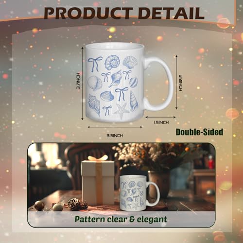 Taza de cerámica seashell 11 oz para café miniatura 5