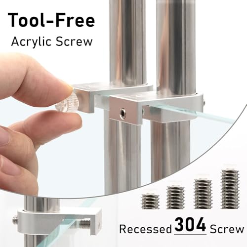 Image of LINLAN 2-Pack Aquarium Aluminum Alloy Lily Pipe Holder, Fits Up to 3 /4 inch OD Pipes & 1 /2 inch Rimless Glass, Anti-Overflow Groove Design, for Frameless Aquariums(L)