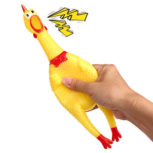 Poplay 4Pcs Screaming Chicken, Squeeze Rubber Squawking Rubber Chickens Toys For Pets Or Kids Stress Relief Toy #TOP5