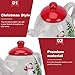 PATKAW Ceramic Christmas Teapot with Infuser, Loose Leaf, 96 oz, Red Lid