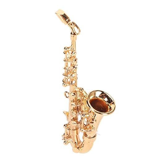 Broche de Instrumento Musical, Forma de Saxofón Realista Broche Musical en Miniatura Moda Dorada Exquisita con Caja de Regalo para Cumpleaños