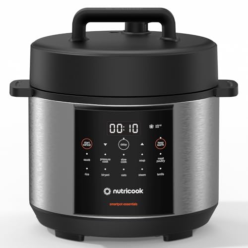 Nutricook Smart Pot Electric Pressure Cooker 4L Capacity 900W 11 Cooking Programs Dishwasher-Safe Food-Grade Stainless Steel Pot Built-in Safety Features NC-SP150 2 Year Limited Warranty