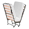 Soluko | Letto Brandina Pieghevole a Doghe Con Materasso Memory Foam e Copertura Salvapolvere Inclusa, Struttura Resistente e 4 Ruote Girevoli, 100% Made In Italy 80x200