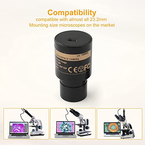 Swift Compound Trinocular Microscope Sw380T,40X-2500X Magnification,Siedentopf Head,Two-Layer Mechanical Stage,With 1.3Mp Camera And Software Windows/Mac Compatible #TOP5