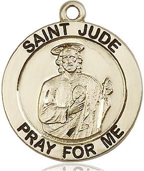 14kt Gold Filled Saint Jude Pendant on a 18 inch Gold Filled Light Rope Chain.