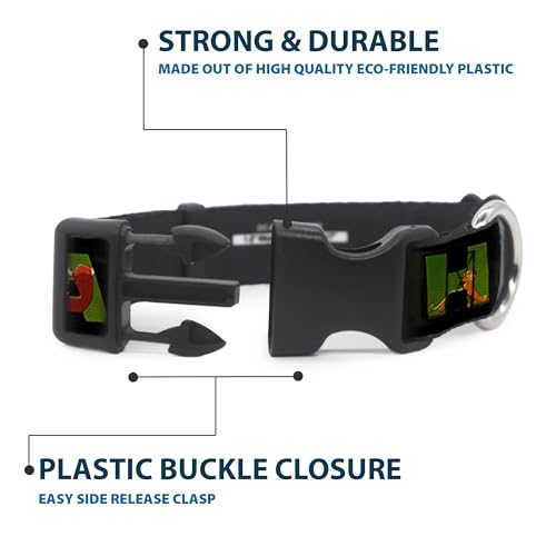 Buckle-Down Plastic Clip Collar - Hakuna Matata Black/Lion King Scenes - 1' Wide - Fits 11-17' Neck - Medium