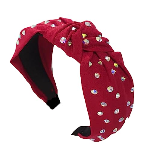 Mokkpeq Bling Bling Beaded Wide Headbands for Women Fashion Anti-Slip