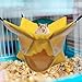 ＡＷＨＡＯ Small Animal Hammock Three Layer Hammock Bed, Soft Hideout Cage Accessories Warm Fleece for Ferret Chinchilla Hamster Playing, Yellow
