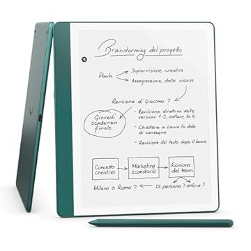 Amazon Kindle Scribe (64 GB) | Schermo ridisegnato con bordi uniformi. Ora puoi scrivere nei libri e nei documenti | Penna premium inclusa | Verde metallizzato