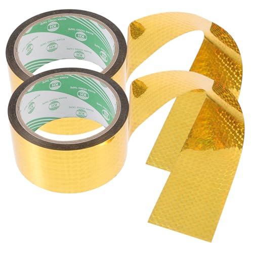 HAPINARY 2 Rollos De Cinta Adhesiva Bopp Para Manualidades Accesorio Dorado Para Manualidades