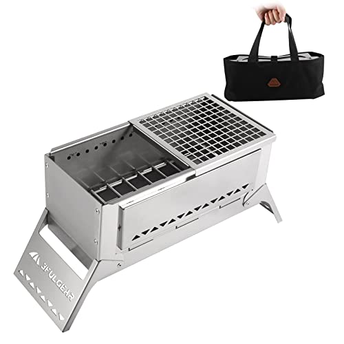 Poêle à Bois Portable Rechaud Bois Foyer Extérieur en Acier Inoxydable, Sans Fumée, Combustion Secondaire, Réchauds de Camping Ultralégers pour BBQ Cuisine Patio Jardin Pêche, Randonnée Cover