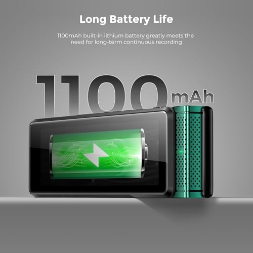 Image of 8GB Digital Voice Recorder with Playback, Innioasis R1 Full Touchscreen Voice Recorder with Bluetooth, Voice Activated Sound Audio Recorder Device with Mic Green