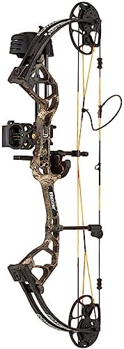 Bear Archery Royale Ready to Hunt Compound Bow Package for Adults and Youth, Left Hand, True Timber Strata