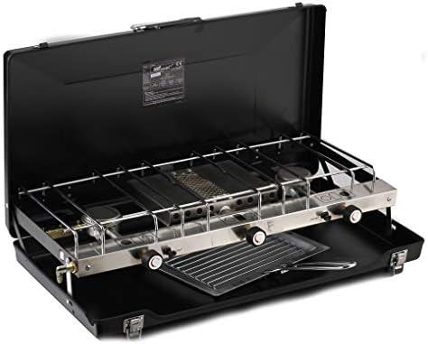 NJ FS-430 Foldable Camping Gas Stove Grill 3 Burner Portable Carry Case Outdoor