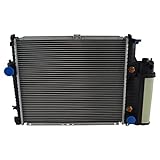 TRQ Radiator Assembly Aluminum Core Compatible with 89-95 BMW 525i 93 525iT CU978 CU979