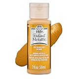 FolkArt Radiant Metallic Multi-Surface Acrylic Craft Paint, Gilded Gold, 2 fl oz